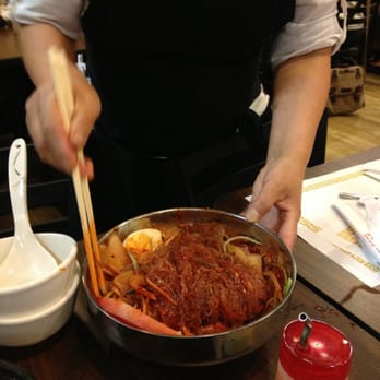Kunjip - Obviously we cannot be trusted to mix up the Bibim Naeng Myun properly! - Korean Near Me - Santa Clara, California