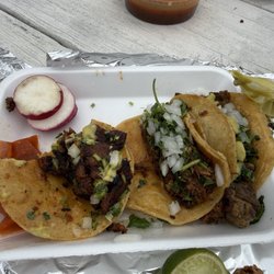 Pastor, asada, and birria tacos