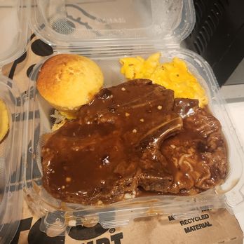 Frickin Fried - Smothered pork chops, rice and mac n cheese. Seasoned well, tender and the gravy was a perfect finish. - Southern Near Me - Concord, California Frickin Fried - Smothered pork chops, rice and mac n cheese. Seasoned well, tender and the gravy was a perfect finish. - Southern Near Me - Concord, California