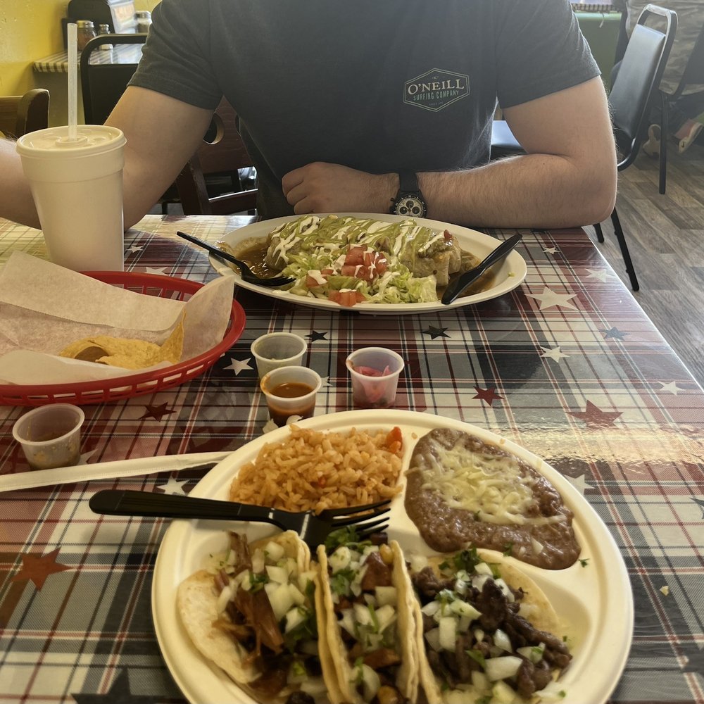 Tacos and wet burrito