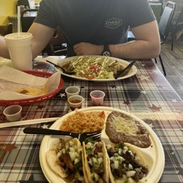 Tacos and wet burrito