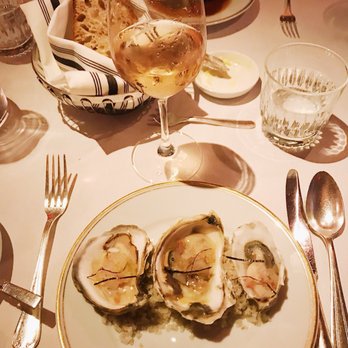 Le Coucou - Oysters on seaweed ice - French Near Me - New York, New York Le Coucou - Oysters on seaweed ice - French Near Me - New York, New York