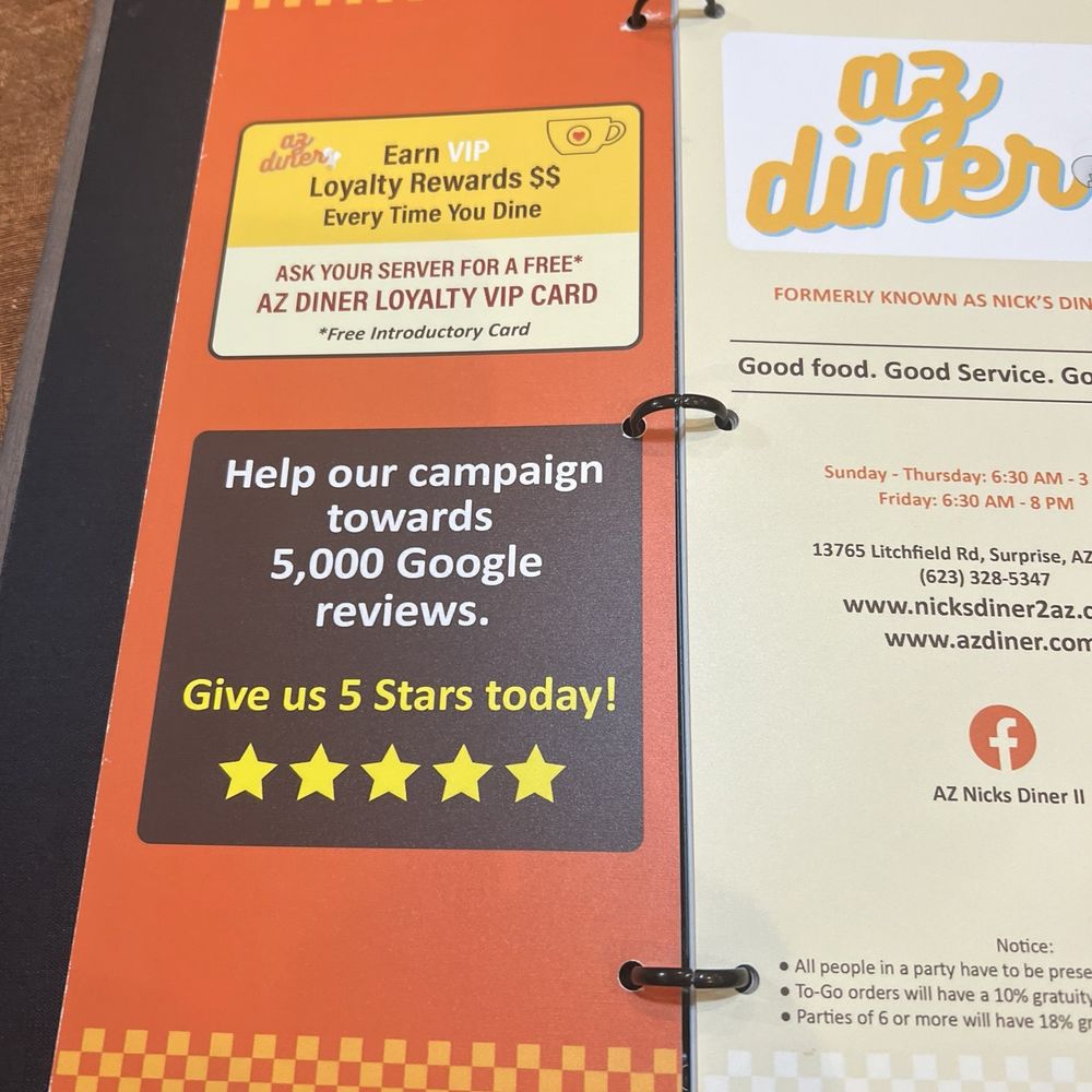 AZ diner - Menu - American Near Me - Surprise, Arizona AZ diner - Menu - American Near Me - Surprise, Arizona