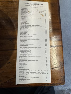Menu photo 5 Pho Maiden Lane New York, NY