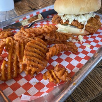 The Cookshack - Sweet Potato Fries Chicken Sandwich - Chicken Shop Near Me - Houston, Texas The Cookshack - Sweet Potato Fries Chicken Sandwich - Chicken Shop Near Me - Houston, Texas