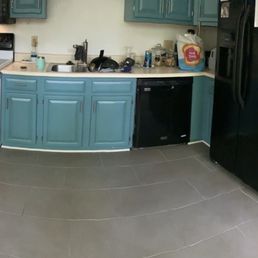 Tile floor in kitchen Tile floor in kitchen