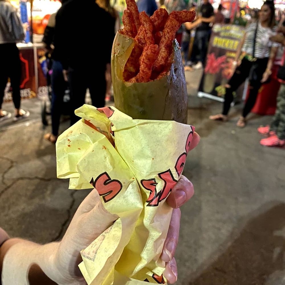 Arizona State Fair - Hot Cheetos in a Pickle - Amusement Parks Near Me - Phoenix, Arizona Arizona State Fair - Hot Cheetos in a Pickle - Amusement Parks Near Me - Phoenix, Arizona