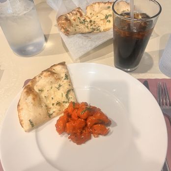 Spice Palace Indian Restaurant - Chicken 65 with Garlic Naan - Indian Near Me - Williamsburg, Virginia