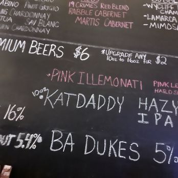 Bold City Brewery - The blackboard with all available beer and options with their alcohol content % - Breweries Near Me - Jacksonville, Florida