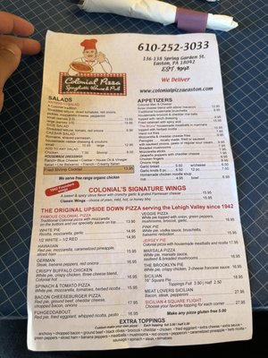 Menu photo 1 Colonial Pizza & Spaghetti House Easton, PA