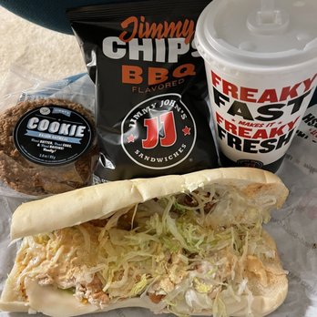 Jimmy John's - Smokin Kickin Chicken. Bbq chips. Oatmeal Raisin Chicken. Sprite - Sandwiches Near Me - Livermore, California