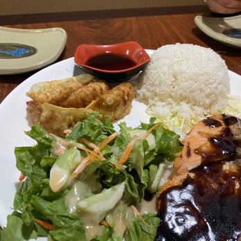Kai Japanese Restaurant - Salmon Teriyaki and gyoza - Japanese Near Me - San Jose, California Kai Japanese Restaurant - Salmon Teriyaki and gyoza - Japanese Near Me - San Jose, California