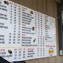 Moss Bluff  Donuts - Menu