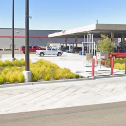 Costco gas station, spacious entrance and exit