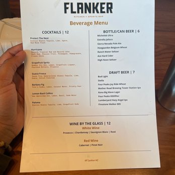 Flanker Kitchen + Sports Bar - Drink Menu as of 01/29/2023 - Sports Bars Near Me - Glendale, Arizona