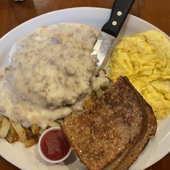 Cafe 22 West - Chicken Fried Steak with scrambled eggs - Diners Near Me - Salem, Oregon