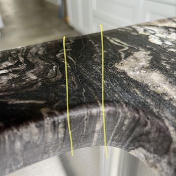 Geovanny Marble & Granite - One of three cracks around sink - Metal Fabricators Near Me - Watervliet, New York Geovanny Marble & Granite - One of three cracks around sink - Metal Fabricators Near Me - Watervliet, New York