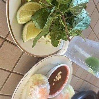 Pho Noodle and Grill Express - Shrimp Spring rolls, peanut sauce, & garnish - Vietnamese Near Me - Carrollton, Texas Pho Noodle and Grill Express - Shrimp Spring rolls, peanut sauce, & garnish - Vietnamese Near Me - Carrollton, Texas