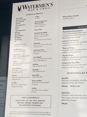 Menu photo 4 Watermen's Bar and Grill Waves, NC