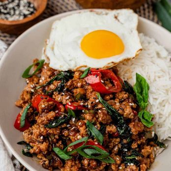 Sab Fried Rice - Pad Ka Pow with a fried egg delicious - Thai Near Me - Fort Smith, Arkansas Sab Fried Rice - Pad Ka Pow with a fried egg delicious - Thai Near Me - Fort Smith, Arkansas