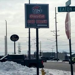 Crazy Cat Car Wash - Look for this sign