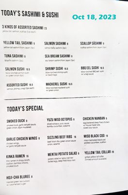Menu photo 3 KINKA IZAKAYA ORIGINAL Toronto, ON Menu photo 3 KINKA IZAKAYA ORIGINAL Toronto, ON