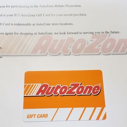 AutoZone - My $15 rebate card, they lived up to promotion.