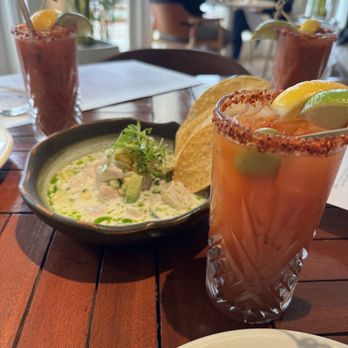 Hotel del Coronado, Curio Collection by Hilton - Bloody Mary's with Ceviche. Perfect starters. - Coronado, CA