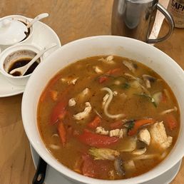 Tom Kha chicken soup with udon noodles Tom Kha chicken soup with udon noodles