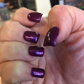 Solar Nails - Pinky finger where I was cut and polish all over the place - Nail Salons Near Me - Las Vegas, Nevada