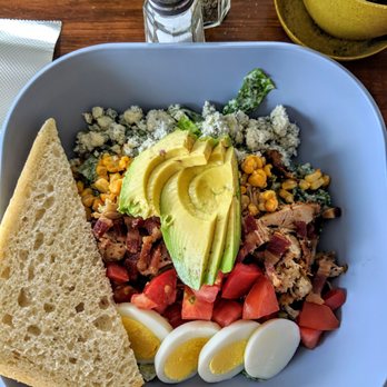 Simple Cafe & Juice Bar - Delicious cobb (I added a slice of sourdough toast) - Juice Bars & Smoothies Near Me - Asheville, North Carolina