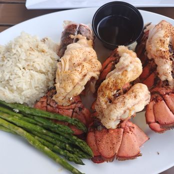 Rendezvous - Cold water lobster tails, jasmine rice, and asparagus - Seafood Near Me - Fort Lauderdale, Florida Rendezvous - Cold water lobster tails, jasmine rice, and asparagus - Seafood Near Me - Fort Lauderdale, Florida
