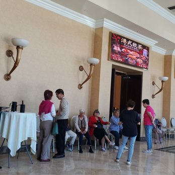 Five Star Seafood Restaurant - The lobby was packed this pic isn't. The prices are on the scrolling  screens - Dim Sum Near Me - San Gabriel, California