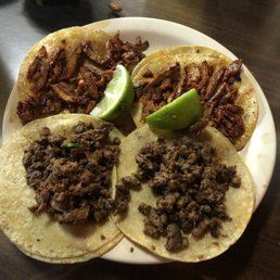 Tacos de asada and pastor Tacos de asada and pastor