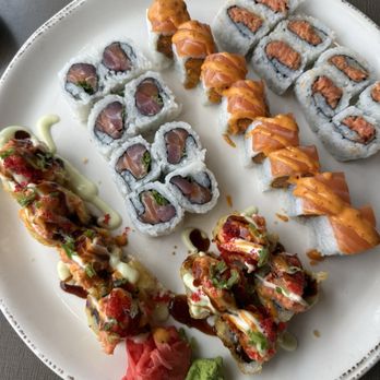 Sushi Factory - Sakura Roll Spicy Tuna Roll Spicy Salmon Roll - Japanese Near Me - Columbus, Ohio Sushi Factory - Sakura Roll Spicy Tuna Roll Spicy Salmon Roll - Japanese Near Me - Columbus, Ohio