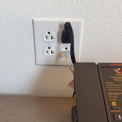 Comfort Inn - Upside down. This was consistent all through the building. It means the receptacle should be controlled by a switch. None were.
