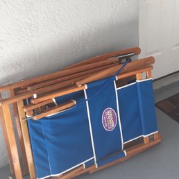 Chairs locked and ready for pickup