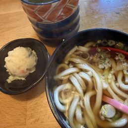 Udon and potato salad comes with your BENTO box. Udon and potato salad comes with your BENTO box.