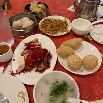 Great Wall Cuisine - Roasted pork slices, chow mein, sesame balls, ham sui gok, shrimp shu mai, shrimp dumplings, congee w/ duck, pork, & egg - Dim Sum Near Me - Phoenix, Arizona