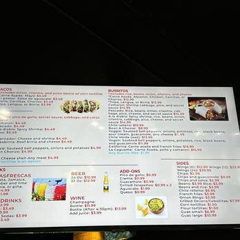 La Caguama - Part of the menu, they have 2 other screens - Mexican Near Me - Yucca Valley, California La Caguama - Part of the menu, they have 2 other screens - Mexican Near Me - Yucca Valley, California