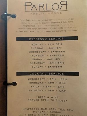 Menu photo 1 Parlor Public House Indianapolis, IN