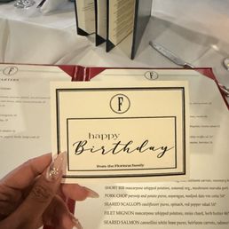 Birthday dinner card