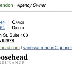 Vanessa Rendon - Goosehead Insurance - Thank you Vanessa!