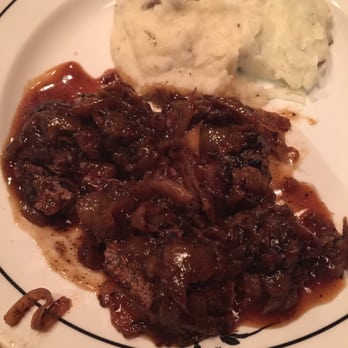 Saltgrass Steak House - Chop Sirloin Dinner with chopped onion, mushrooms and cognac sauce! Very good! Also with garlic mashed potatoes - Steakhouses Near Me - Waco, Texas