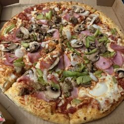 The Whole Pie. Large, Hand Tossed, Xtra Marinara, Ham, Italian Sausage, Xtra Mushroom, Onion & Green Pepper. Perfection. $10.99