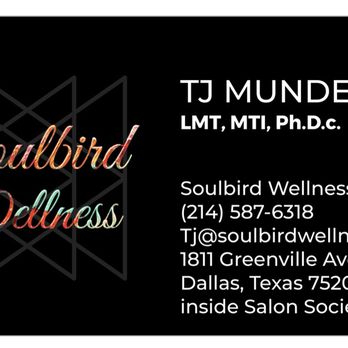 Soulbird Wellness - TJ Mundell, Ph.D.c., LMT, MTI - Massage Therapy Near Me - Dallas, Texas Soulbird Wellness - TJ Mundell, Ph.D.c., LMT, MTI - Massage Therapy Near Me - Dallas, Texas