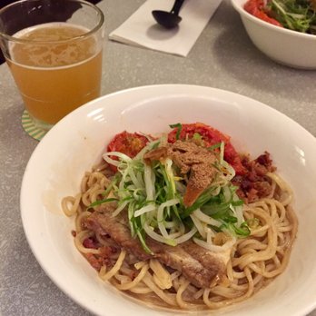 Ivan Ramen - Triple pork triple garlic mazemen with roasted tomato as an add-on - Ramen Near Me - New York, New York Ivan Ramen - Triple pork triple garlic mazemen with roasted tomato as an add-on - Ramen Near Me - New York, New York