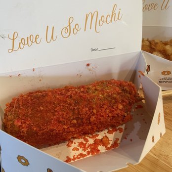 Mochinut-Palos Verdes - Flaming Cheetos Ricedog - Desserts Near Me - Rolling Hills Estates, California