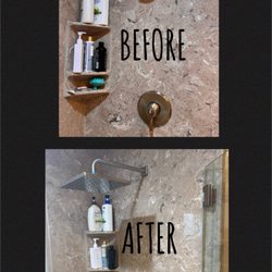 Elite Plumbing & Rooters - Replaced a shower valve with a Delta Rain shower without opening the back wall or cutting the tile.