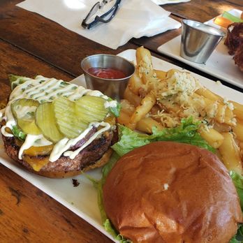 Beer Baron Bar & Kitchen - baron burger veggie style, burger good, garlic fries - HARD pass - New American Near Me - Santa Rosa, California Beer Baron Bar & Kitchen - baron burger veggie style, burger good, garlic fries - HARD pass - New American Near Me - Santa Rosa, California